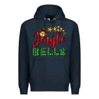 Navy christmas jingle bells Premium Hoodie - BarkalooDesign