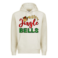 Oatmeal Heather christmas jingle bells Premium Hoodie - BarkalooDesign
