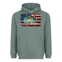 Sage American Flag Fish Heavyweight Hoodie - Jasminsmagicworld