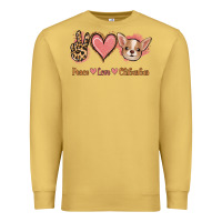 Antique Gold Peace Love Chihuahua Premium Sweatshirt - Jasminsmagicworld