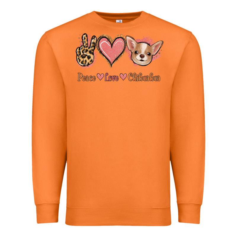 Peace Love Chihuahua Premium Sweatshirt by Jasminsmagicworld | Teevron