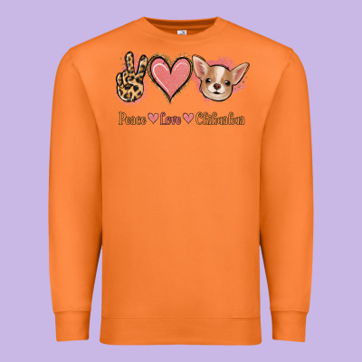Peace Love Chihuahua Premium Sweatshirt Designed By Jasminsmagicworld