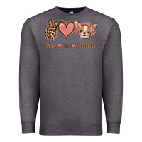 Charcoal Heather Peace Love Chihuahua Premium Sweatshirt - Jasminsmagicworld
