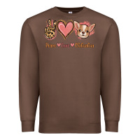 Chestnut Peace Love Chihuahua Premium Sweatshirt - Jasminsmagicworld