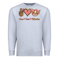 Heather Grey Peace Love Chihuahua Premium Sweatshirt - Jasminsmagicworld
