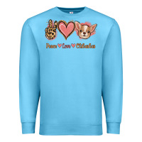 Ocean Blue Peace Love Chihuahua Premium Sweatshirt - Jasminsmagicworld