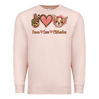 Pale Pink Peace Love Chihuahua Premium Sweatshirt - Jasminsmagicworld