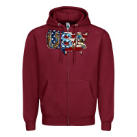 Burgundy usa american flag background Zipper Hoodie - Jasminsmagicworld