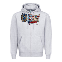 Heather Grey usa american flag background Zipper Hoodie - Jasminsmagicworld
