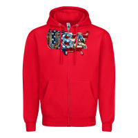 Red usa american flag background Zipper Hoodie - Jasminsmagicworld