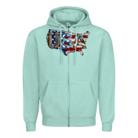 Seafoam usa american flag background Zipper Hoodie - Jasminsmagicworld