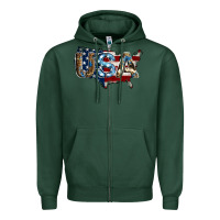 Sports Green usa american flag background Zipper Hoodie - Jasminsmagicworld