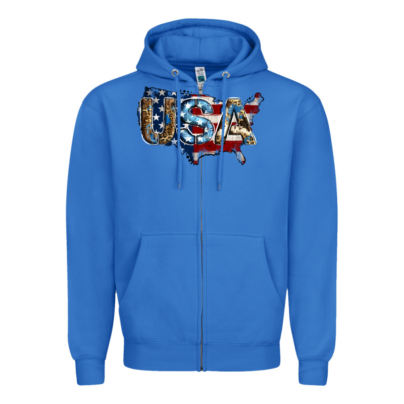 Usa American Flag Background Zipper Hoodie by Jasminsmagicworld | Teevron