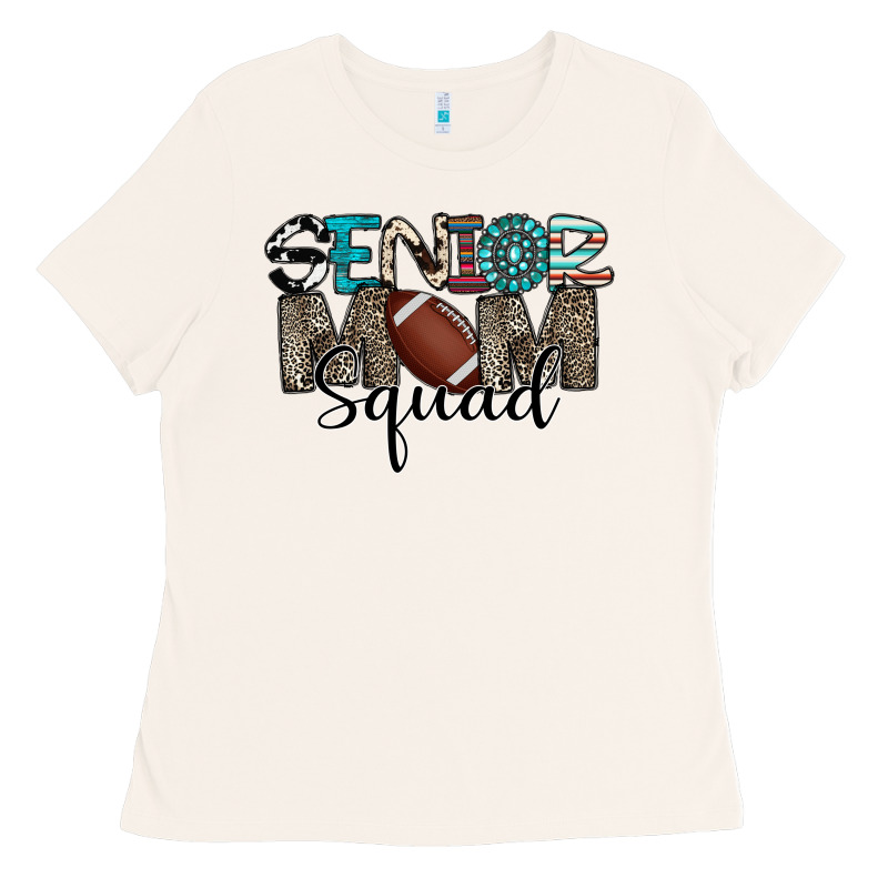 Senior Mom Squad Football Design Ladies Tee by CowhideDigitalArt | Teevron