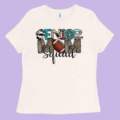 Senior Mom Squad Football Design Ladies Tee Designed By Cowhidedigitalart