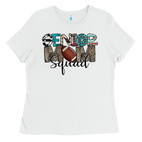 White senior mom squad football design Ladies Tee - CowhideDigitalArt