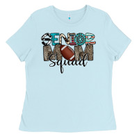 Baby Blue senior mom squad football design Ladies Tee - CowhideDigitalArt