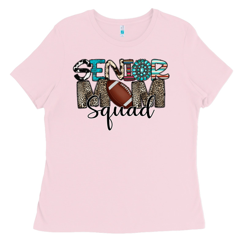 Senior Mom Squad Football Design Ladies Tee by CowhideDigitalArt | Teevron