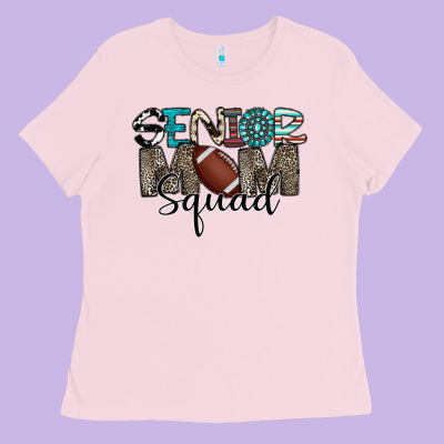 Senior Mom Squad Football Design Ladies Tee Designed By Cowhidedigitalart