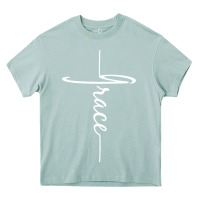 Arona grace   christian faith cross script baptism gift Heavy Core Tee - DesigneFamous