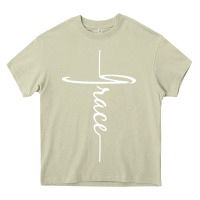 Mossy grace   christian faith cross script baptism gift Heavy Core Tee - DesigneFamous