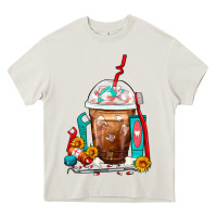 Cream Dentist Frappe Coffee Heavy Core Tee - FaDigitalArtStudio