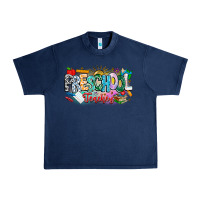 Navy Precschool Teacher Urban Heavy Tee - CowhideDigitalArt