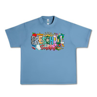 Pebble Blue Precschool Teacher Urban Heavy Tee - CowhideDigitalArt