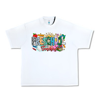 White Precschool Teacher Urban Heavy Tee - CowhideDigitalArt