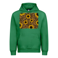 Emerald leopard sunflowers background Urban Hoodie - RanaPortraitStore