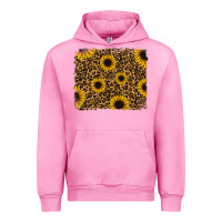 Fuchsia Pink leopard sunflowers background Urban Hoodie - RanaPortraitStore