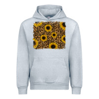 Heather Grey leopard sunflowers background Urban Hoodie - RanaPortraitStore
