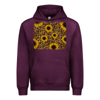 Mauve Wine leopard sunflowers background Urban Hoodie - RanaPortraitStore