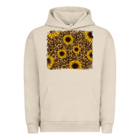 Pigment French Oak leopard sunflowers background Urban Hoodie - RanaPortraitStore