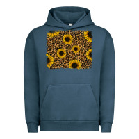 Pigment Midnight Navy leopard sunflowers background Urban Hoodie - RanaPortraitStore