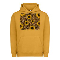 Pigment Peanut Butter leopard sunflowers background Urban Hoodie - RanaPortraitStore