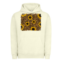 Pigment Pistachio leopard sunflowers background Urban Hoodie - RanaPortraitStore