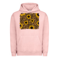 Pigment Salmon leopard sunflowers background Urban Hoodie - RanaPortraitStore