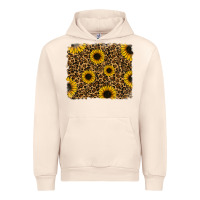 Sandshell leopard sunflowers background Urban Hoodie - RanaPortraitStore