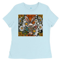 Baby Blue bunny Easter Ladies Tee - CowhideDigitalArt