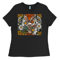 Black bunny Easter Ladies Tee - CowhideDigitalArt