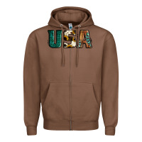 Chestnut usa basic bold font western Zipper Hoodie - Jasminsmagicworld