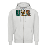 Dove Grey usa basic bold font western Zipper Hoodie - Jasminsmagicworld