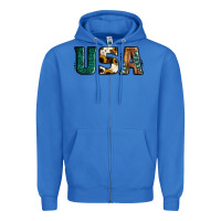 True Royal usa basic bold font western Zipper Hoodie - Jasminsmagicworld
