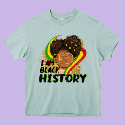 I Am Black History Heavy Core Tee Designed By Fadigitalartstudio