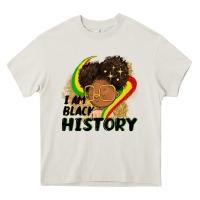 Cream I am black history Heavy Core Tee - FaDigitalArtStudio