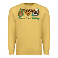 Antique Gold Peace Love Bulldog Premium Sweatshirt - Jasminsmagicworld