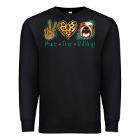 Black Peace Love Bulldog Premium Sweatshirt - Jasminsmagicworld