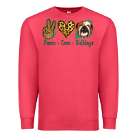 Cardinal Peace Love Bulldog Premium Sweatshirt - Jasminsmagicworld