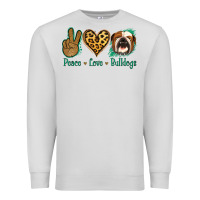 Dove Grey Peace Love Bulldog Premium Sweatshirt - Jasminsmagicworld